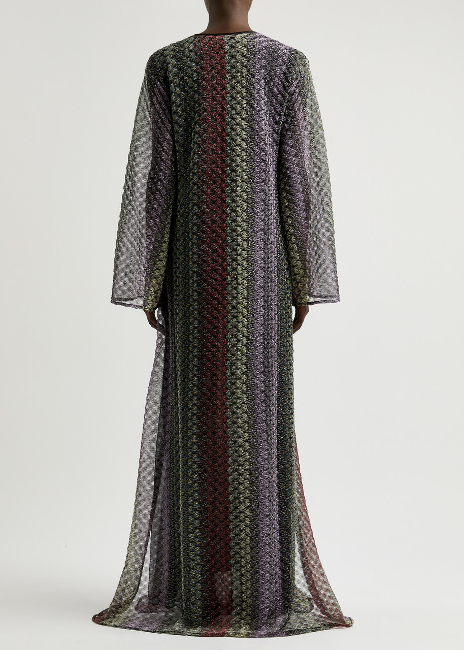 Missoni Striped Metallic-knit Maxi Kaftan Dress Multicoloured Missoni
