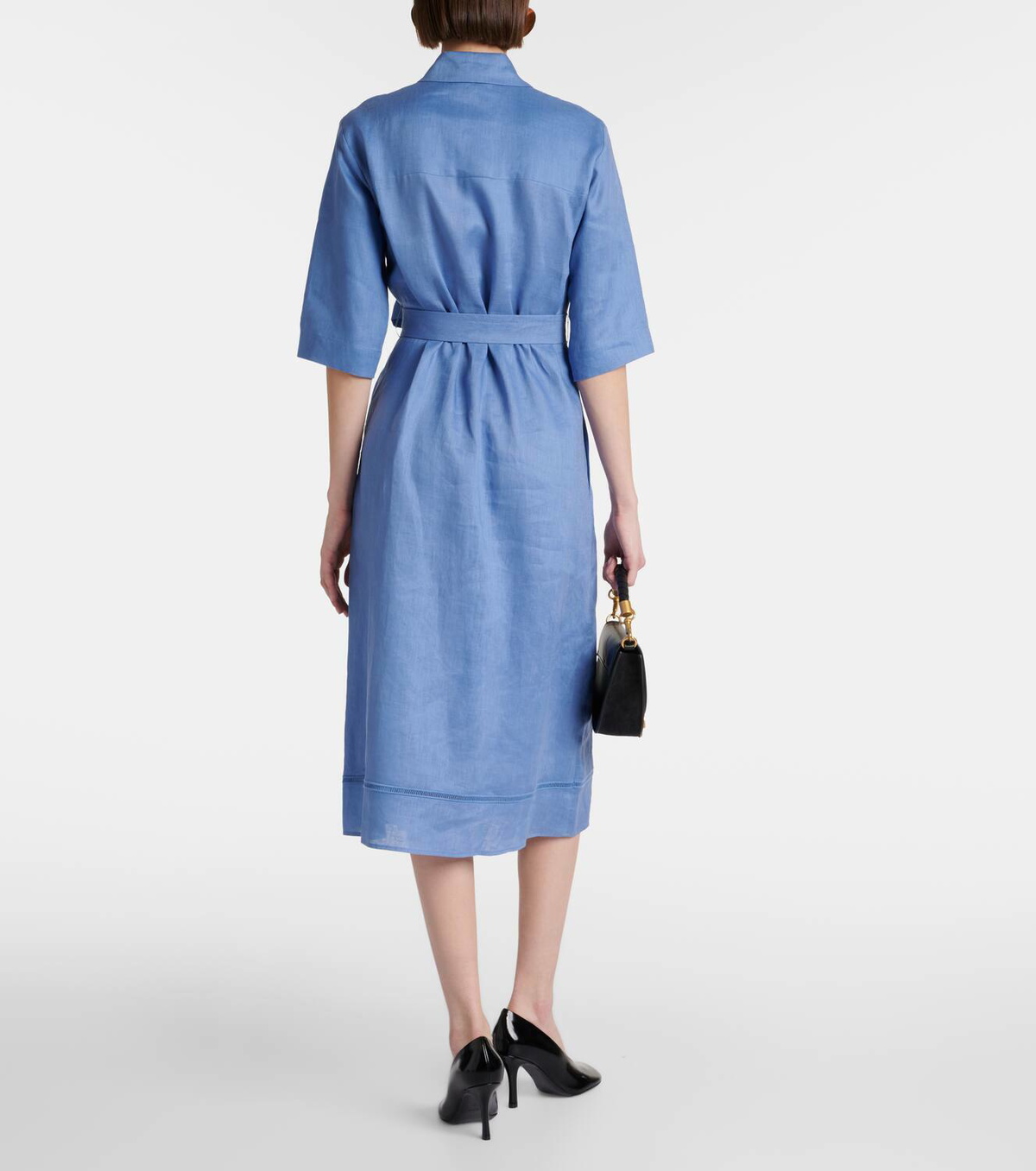 Max Mara Nocino pleated linen midi dress Max Mara