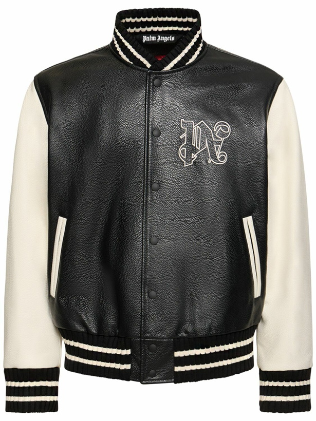 Photo: PALM ANGELS - Monogram Classic Leather Varsity Jacket