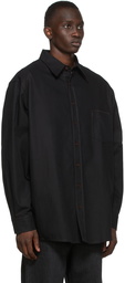 Acne Studios Black Embroidered Logo Shirt