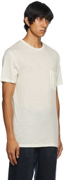 King & Tuckfield Off-White Merino Wool Pocket T-Shirt