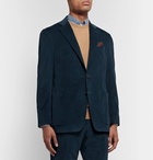 Canali - Navy Kei Slim-Fit Stretch-Cotton Corduroy Blazer - Blue