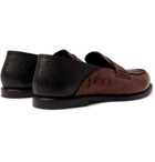 Loewe - Collapsible-Heel Croc-Effect and Full-Grain Leather Penny Loafers - Brown