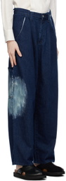 Y's Blue Pleated Jeans