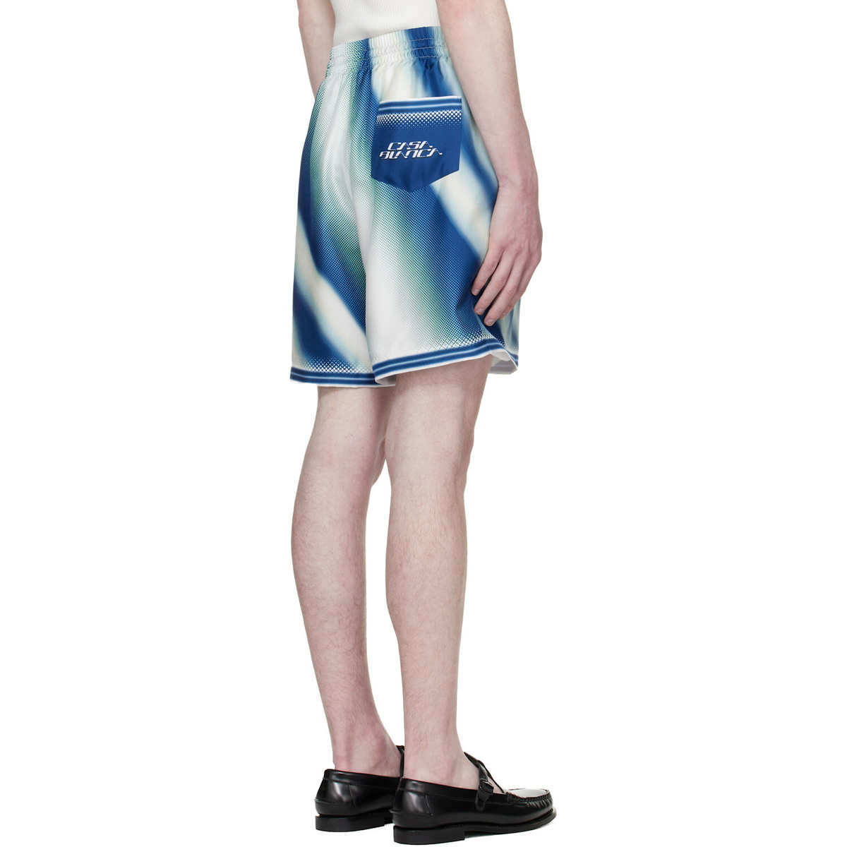 Casablanca Blue 'The Art Of The Serve' Silk Shorts
