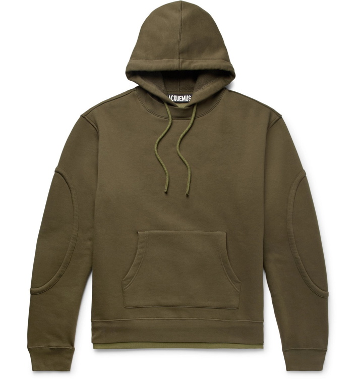 Photo: Jacquemus - Layered Fleece-Back Cotton-Blend Jersey Hoodie - Green