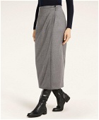 Brooks Brothers Women's Stretch Wool Flannel Wrap Skirt | Grey