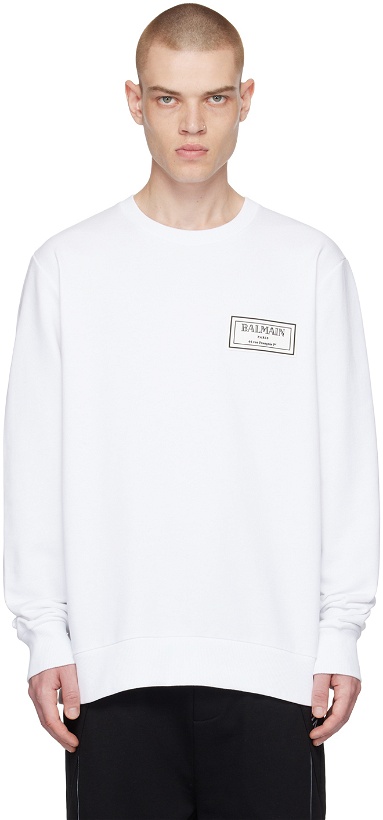 Photo: Balmain White Patch Sweatshirt