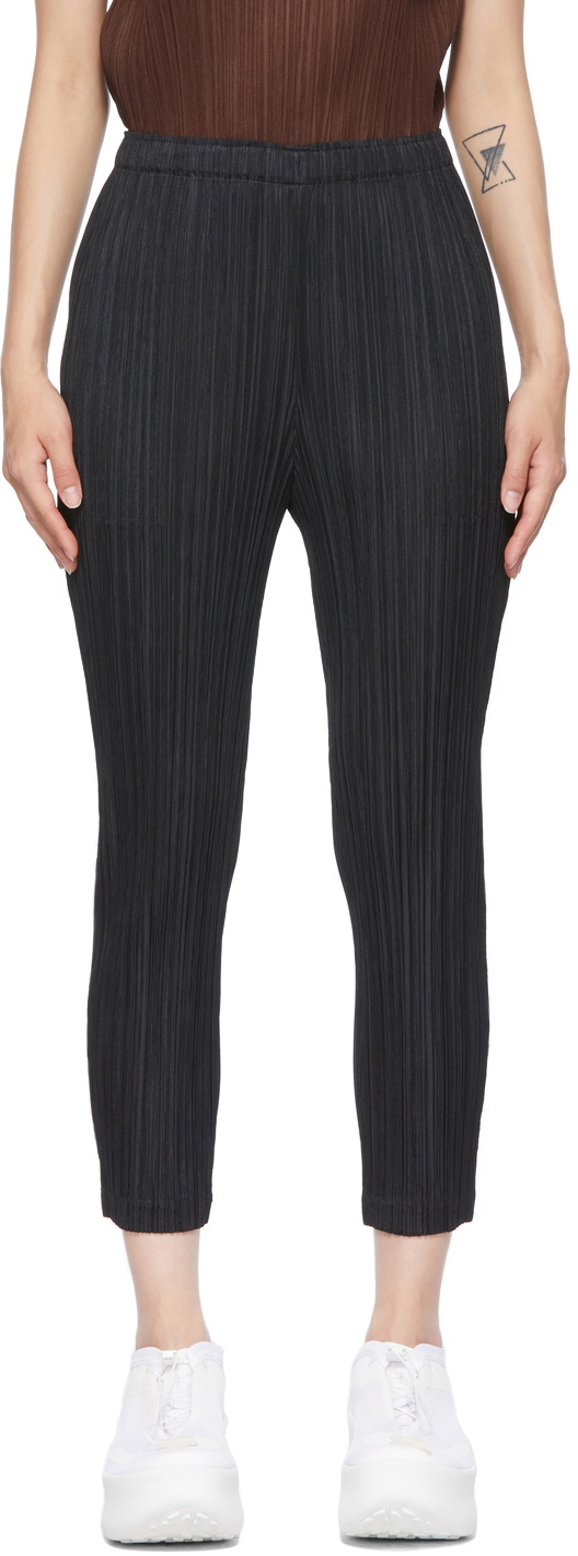 Pleats Please Issey Miyake Black Thicker Bottom 1 Trousers Pleats