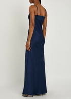 Anna October Tulip Satin-crepe Maxi Dress Blue