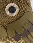 LOEWE - Paula’s Ibiza Bird Leather and Canvas-Trimmed Iraca Palm Messenger Bag