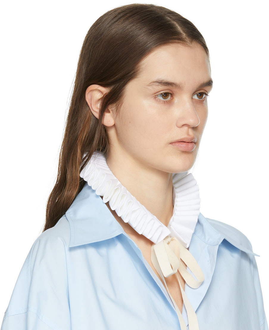 MM6 Maison Margiela White Cotton Collar MM6 Maison Margiela