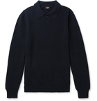 A.P.C. - Guitry Slim-Fit Wool and Cashmere-Blend Piqué Polo Shirt - Men - Navy