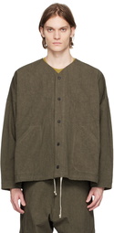 Jan-Jan Van Essche Khaki O-Project V-Neck Shirt