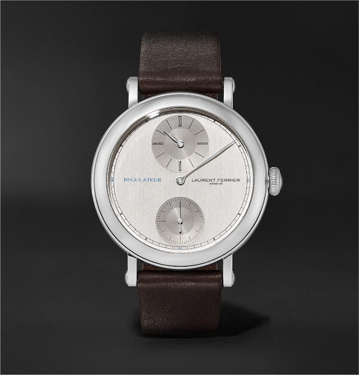Photo: Laurent Ferrier - École Régulateur Automatic 40mm Stainless Steel and Leather Watch, Ref. No. LCF026.AC.GN1.1 - White