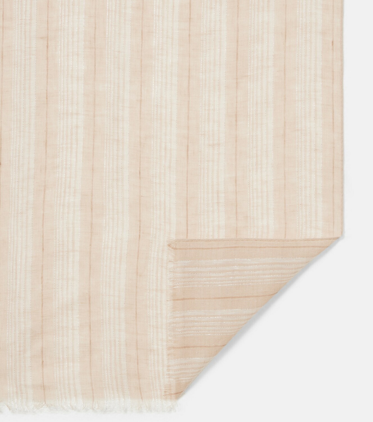 Brunello Cucinelli Striped linen-blend scarf