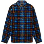 Acne Studios Men's Sandrok Zip Tartan Overshirt in Blue Multi