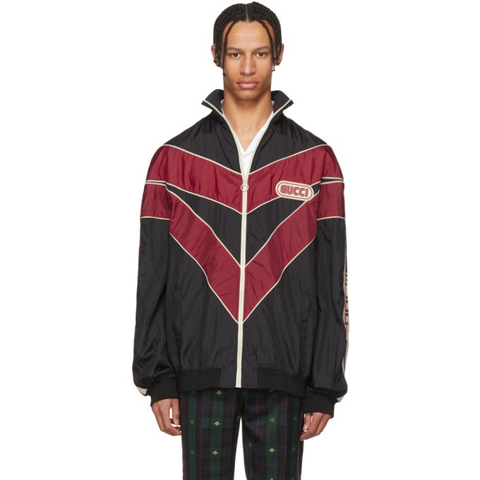 Photo: Gucci Red and Black Vintage Nylon Track Jacket