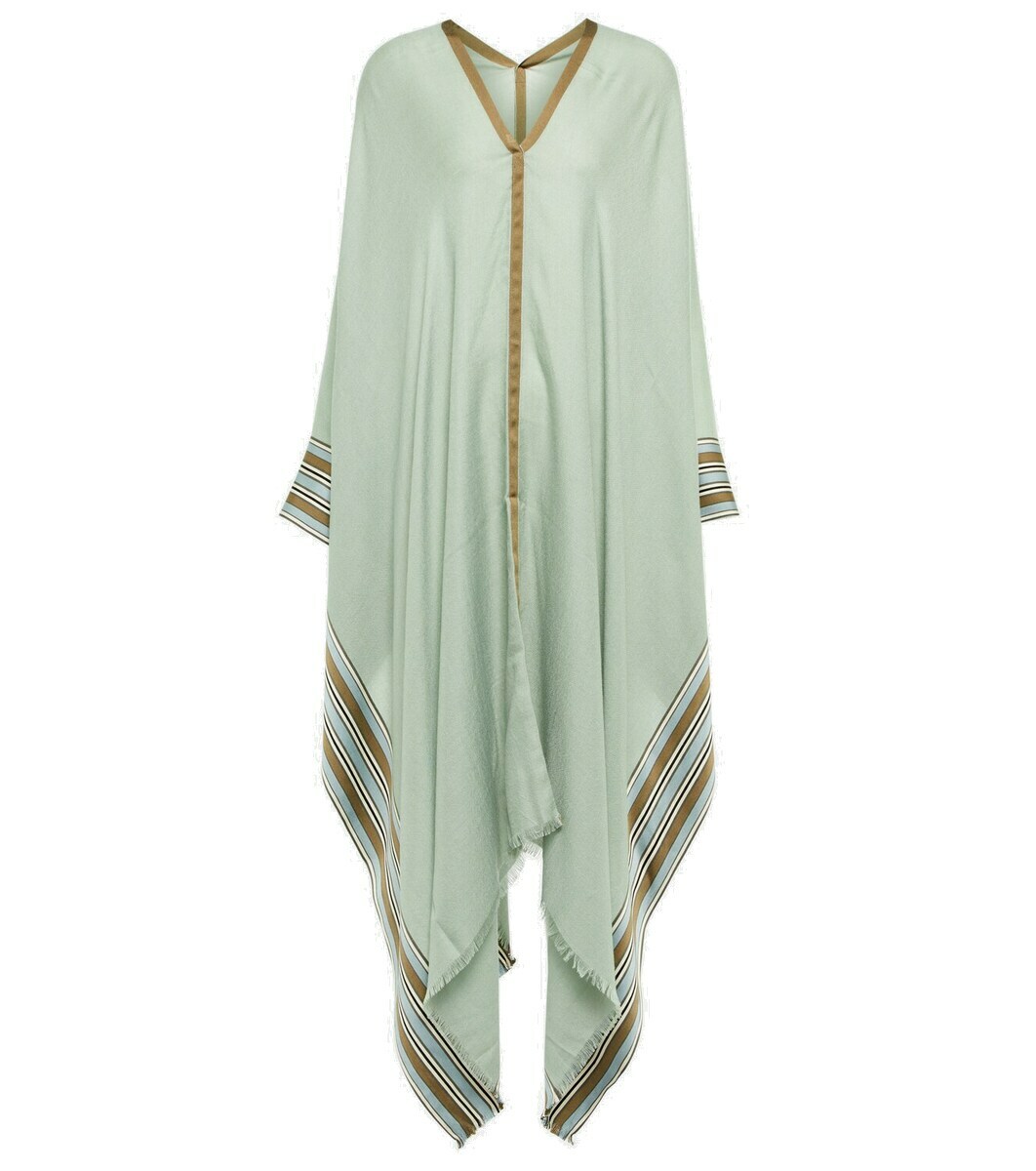 Loro Piana The Suitcase Stripe silk and cashmere cape Loro Piana