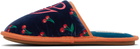 Valentino Garavani Navy Ta Chambre Slippers