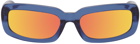 Dries Van Noten Navy Linda Farrow Edition Acetate Sunglasses