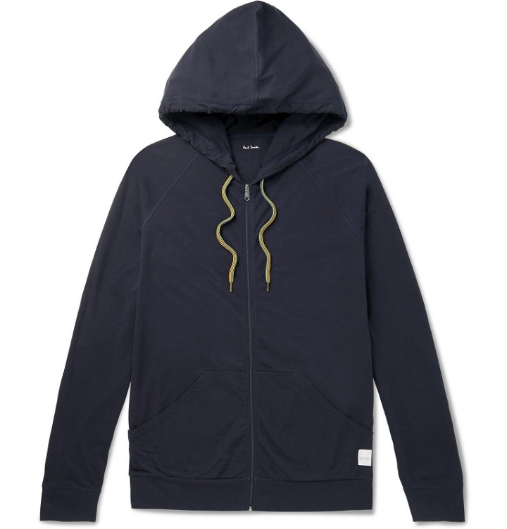Photo: Paul Smith - Cotton-Jersey Zip-Up Hoodie - Blue