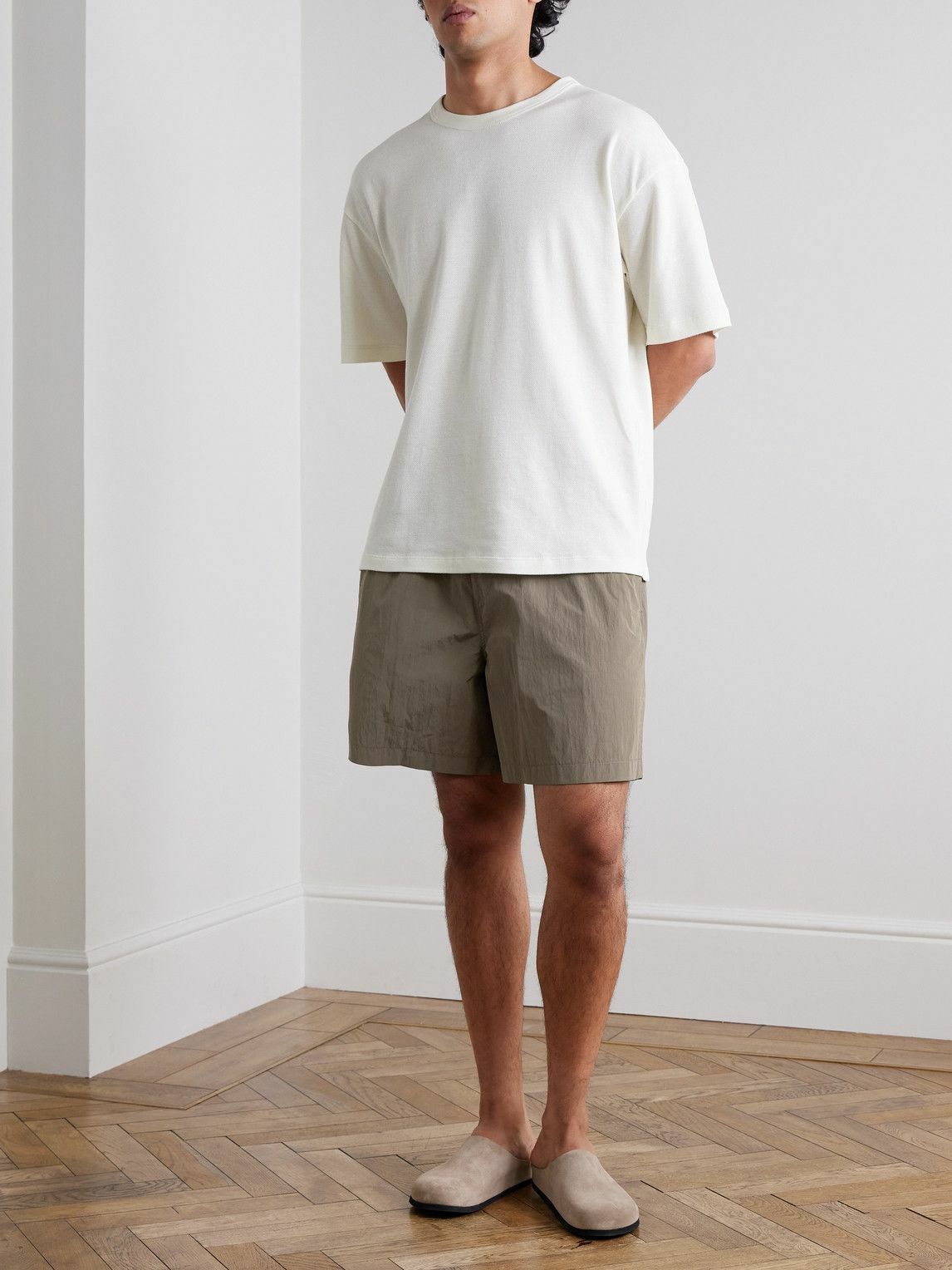 SSAM - Wide-Leg Shell Shorts - Green