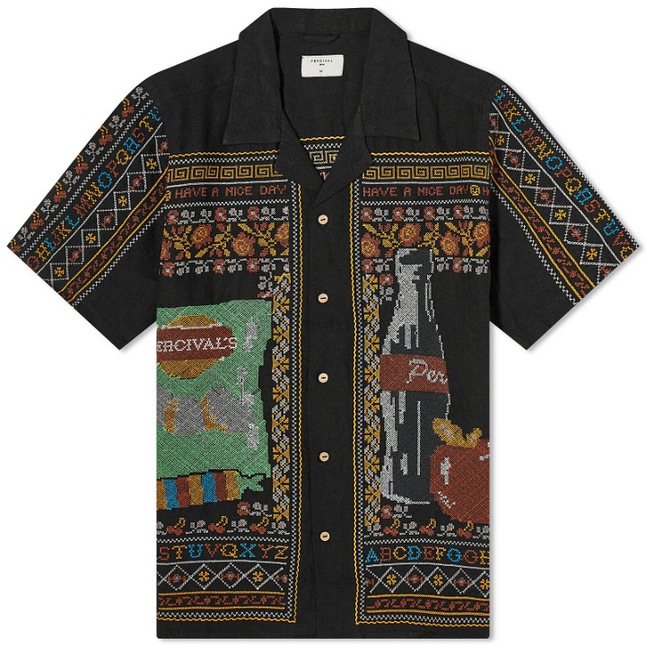 Photo: Percival Men's Meal Deal Cross Stitch Shirt in Black