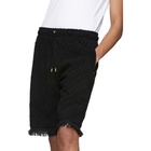 Marine Serre Black Thick Recycled Towel Shorts