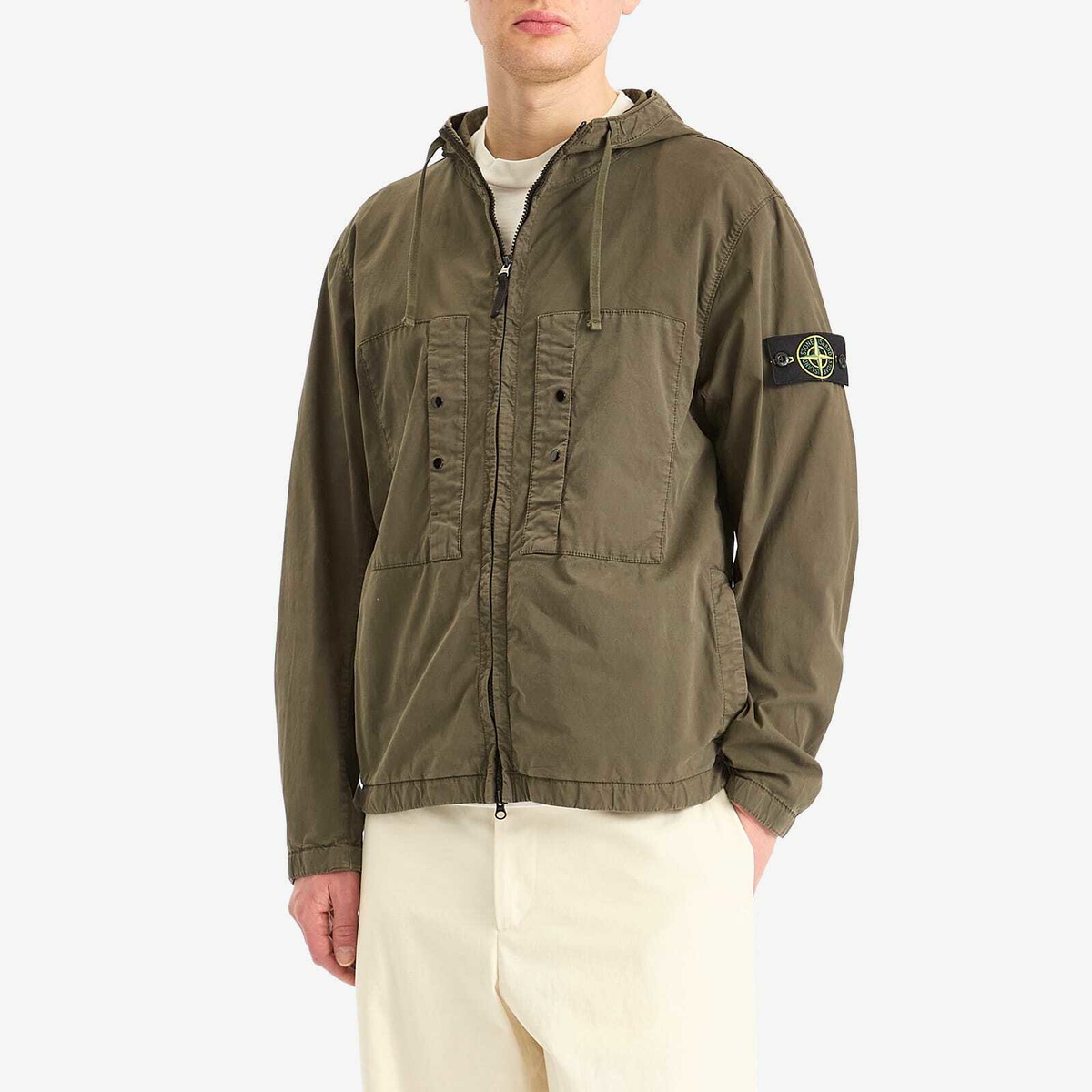 Stone Island Men's Supima Cotton Twill Stretch-TC Hooded Jacket in