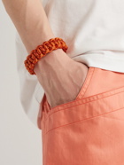 Isabel Marant - Woven Metallic Cord and Silver-Tone Bracelet - Orange