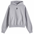 JW Anderson Women's Anchor Embroidery Cropped Hoodie in Grey Melange