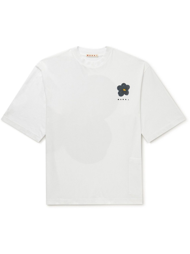 Photo: Marni - Floral-Print Cotton-Jersey T-Shirt - White