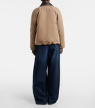 Brunello Cucinelli Leather-trimmed barrel-leg jeans