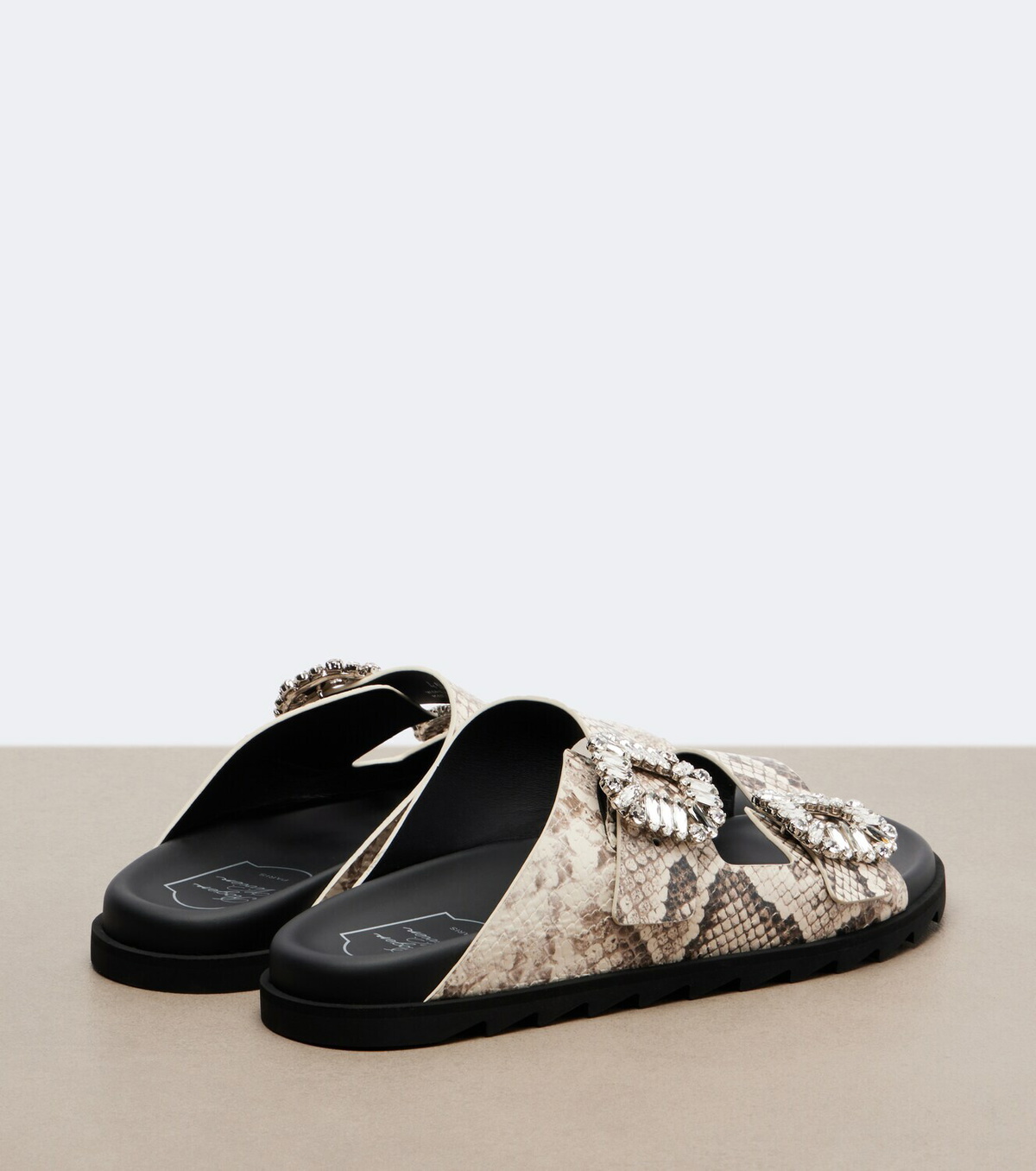 Roger Vivier Slidy Viv' snake-print leather sandals