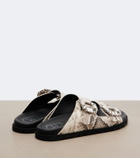 Roger Vivier Slidy Viv' snake-print leather sandals