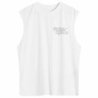 Over Over Men's Suopersonic Easy Sleevless T-Shirt in White Foil