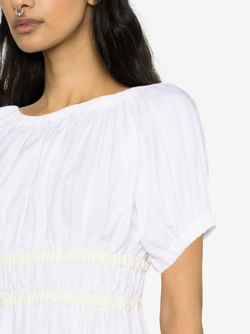 Molly Goddard White Mags Taffeta Midi Dress