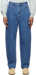 AMOMENTO Blue Recycled Cotton Round Jeans