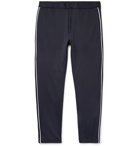 Theory - Midnight-Blue Tapered Piped Tech-Jersey Trousers - Navy