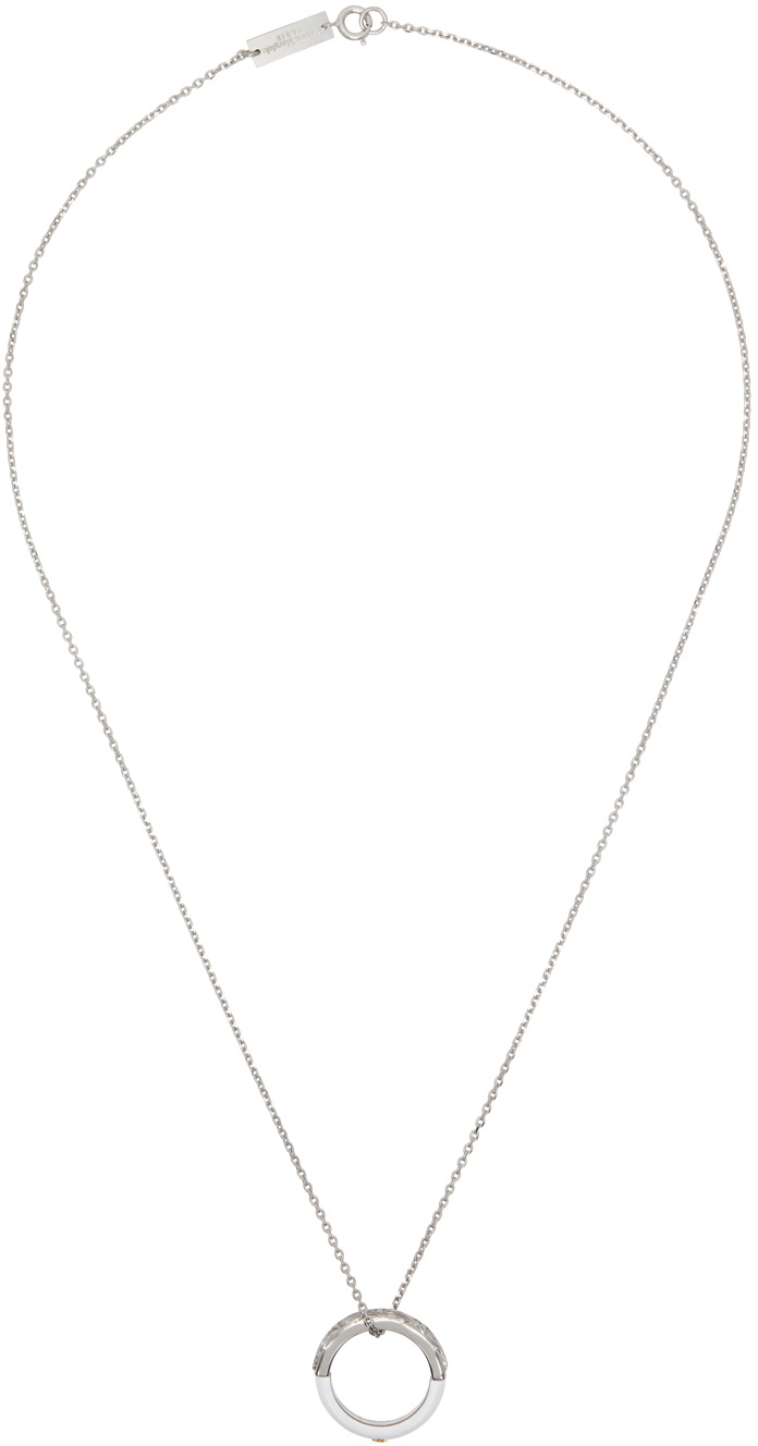 Maison Margiela Silver & White Enamel Necklace