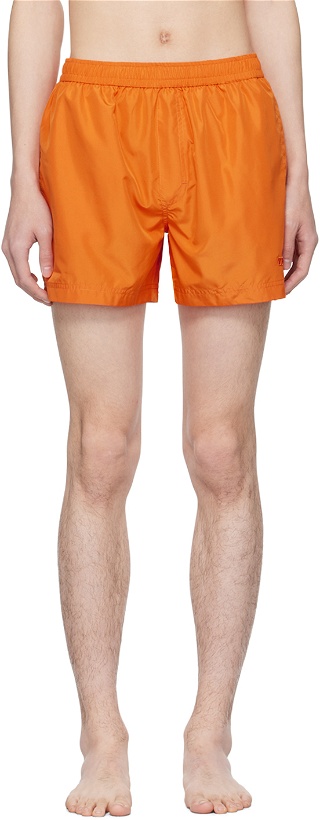 Photo: ZEGNA Orange Drawstring Swim Shorts