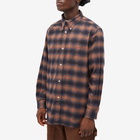 Palmes Men's Shadow Check Brushed Oxford Shirt in Brown