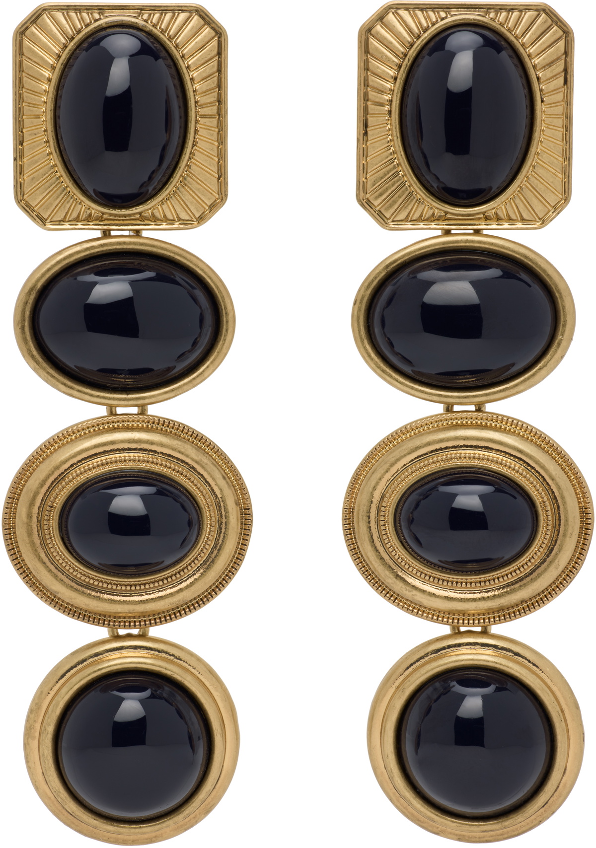 AREA Gold Gemstone Chandelier Earrings