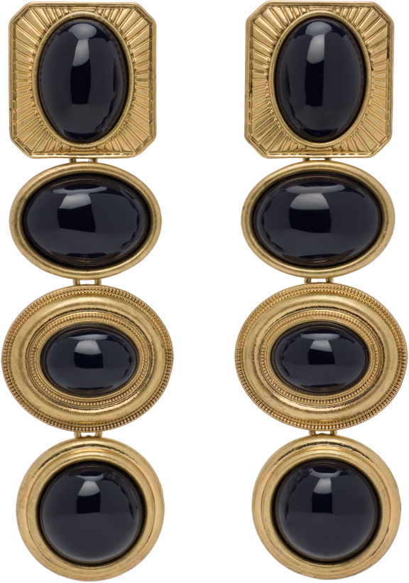 Photo: AREA Gold Gemstone Chandelier Earrings