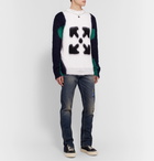 Off-White - Logo-Intarsia Mohair-Blend Sweater - White