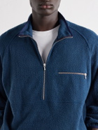 A.PRESSE - Silk-Fleece Half-Zip Sweatshirt - Blue