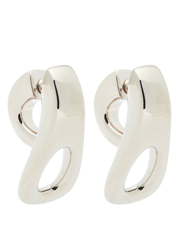 Photo: Rabanne Front-back Drop Earrings - Silver - One Size