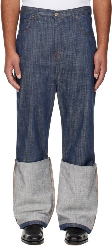 Photo: Edward Cuming Navy Turn-Up Drop-Down Jeans