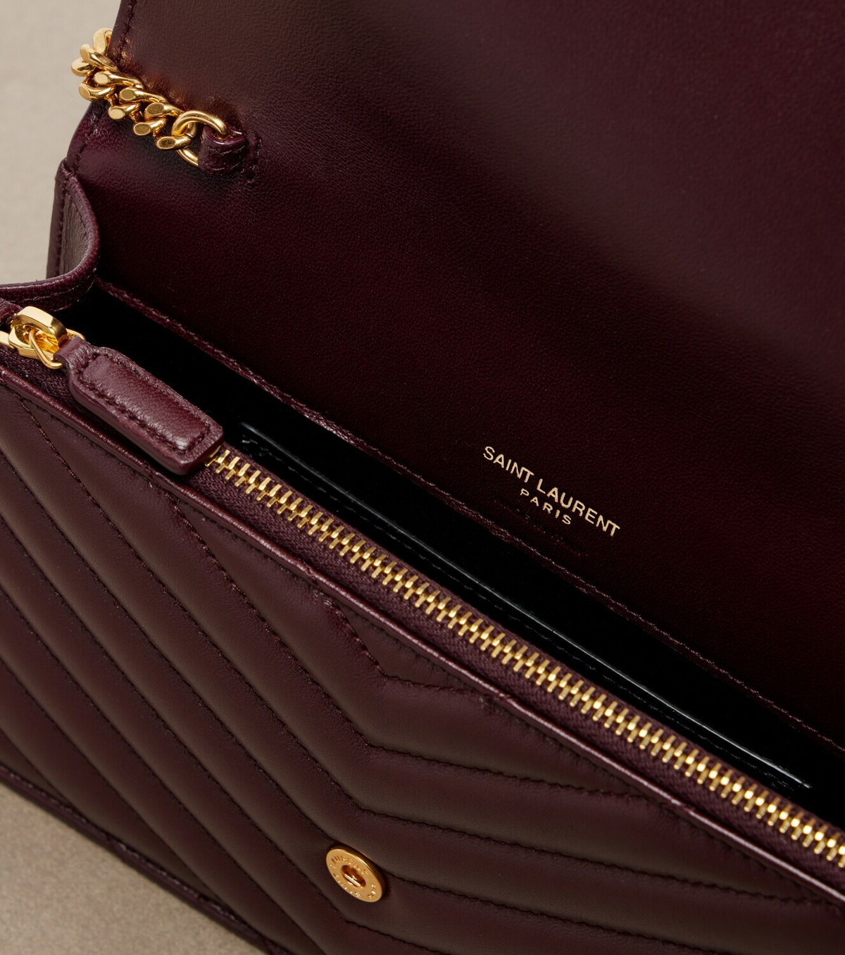 Saint Laurent Cassandre Envelope leather wallet on chain
